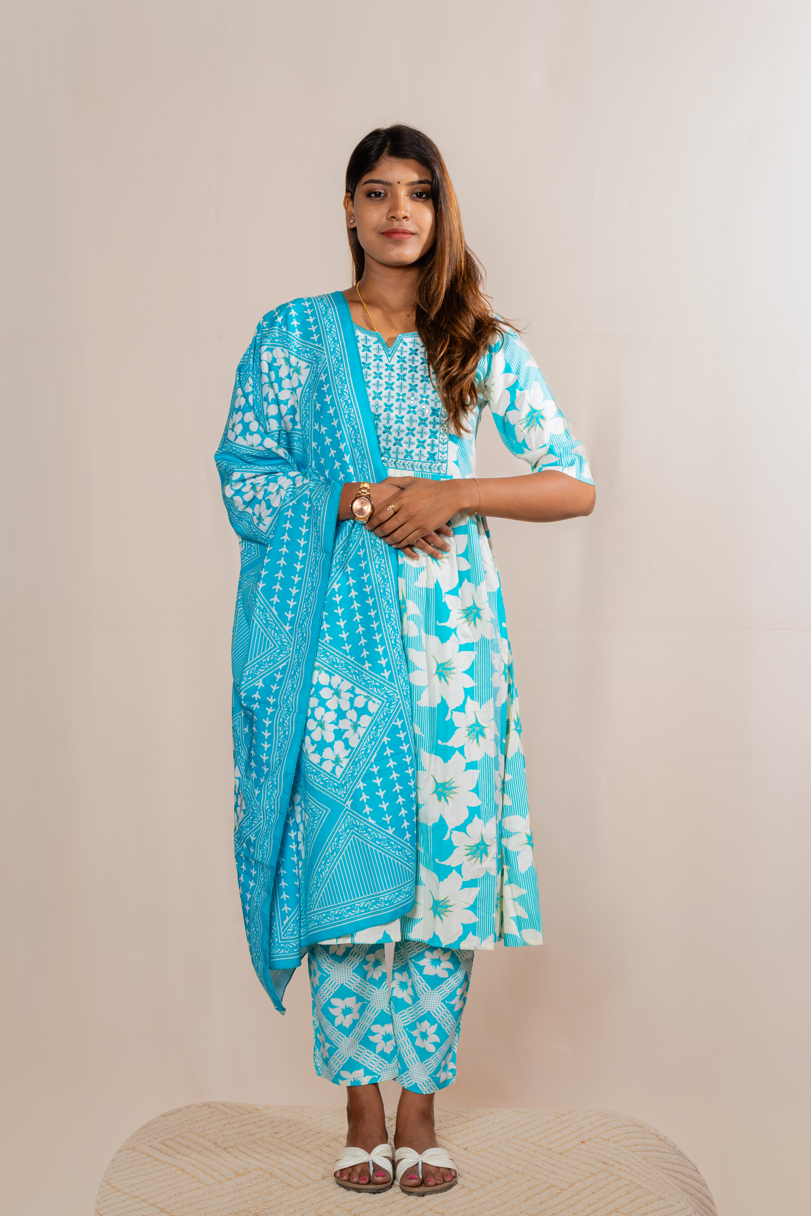 Turquoise kurti set
