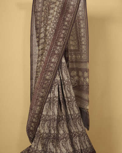 Brown Shade Chanderi Saree