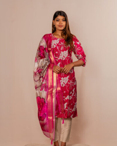 Rose Pink chudidhar set