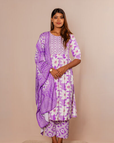Soft Lavender kurti set