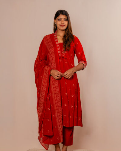 Crimson Red Kurti set
