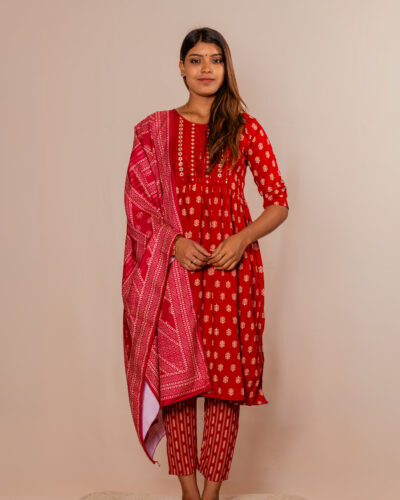 Milano Red kurti set