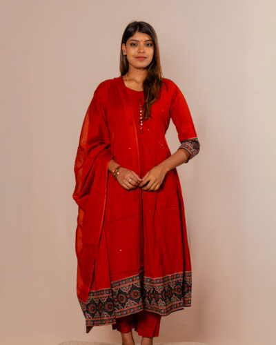 Crimson Red Kurti set