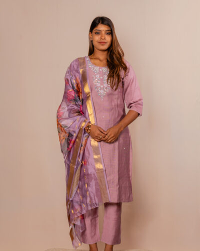 Onion Pink Chudidhar set