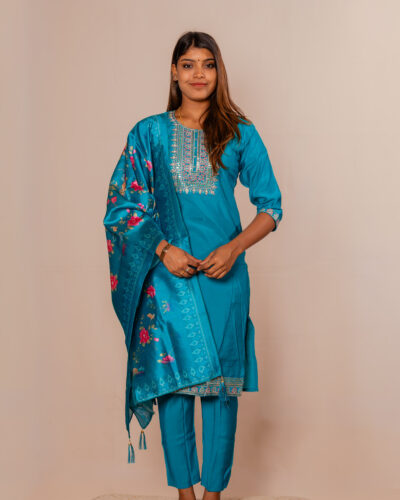Teal Green Chudidhar set