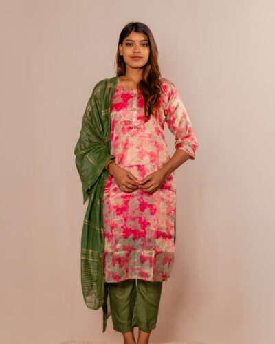 Multi Colour Printed Chudithar Set