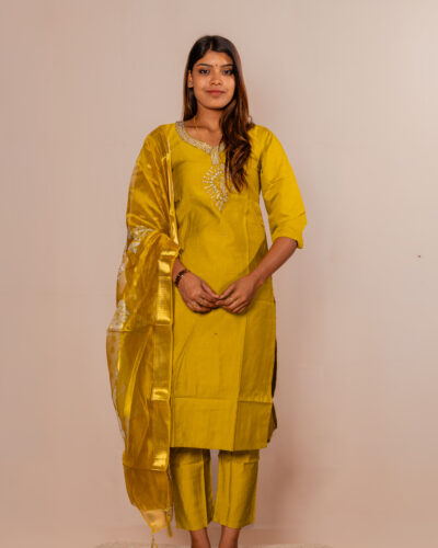 Dark Mustard Yellow Chudidhar set