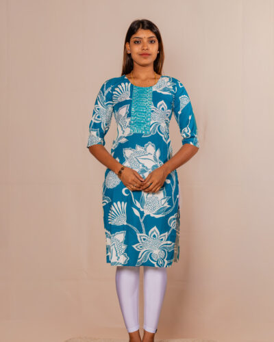 Ramar Green Printed Kurti Top