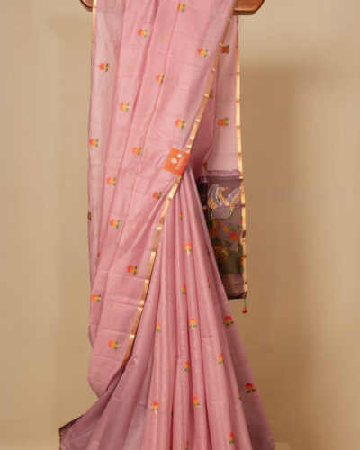 Pastel Pink Bagalpuri Cotton Saree